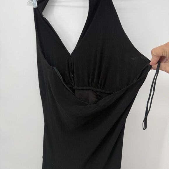 Taboo Vintage Black Y2k Halter Dress Asymmetrical Size 2XL Formal - Picture 8 of 14